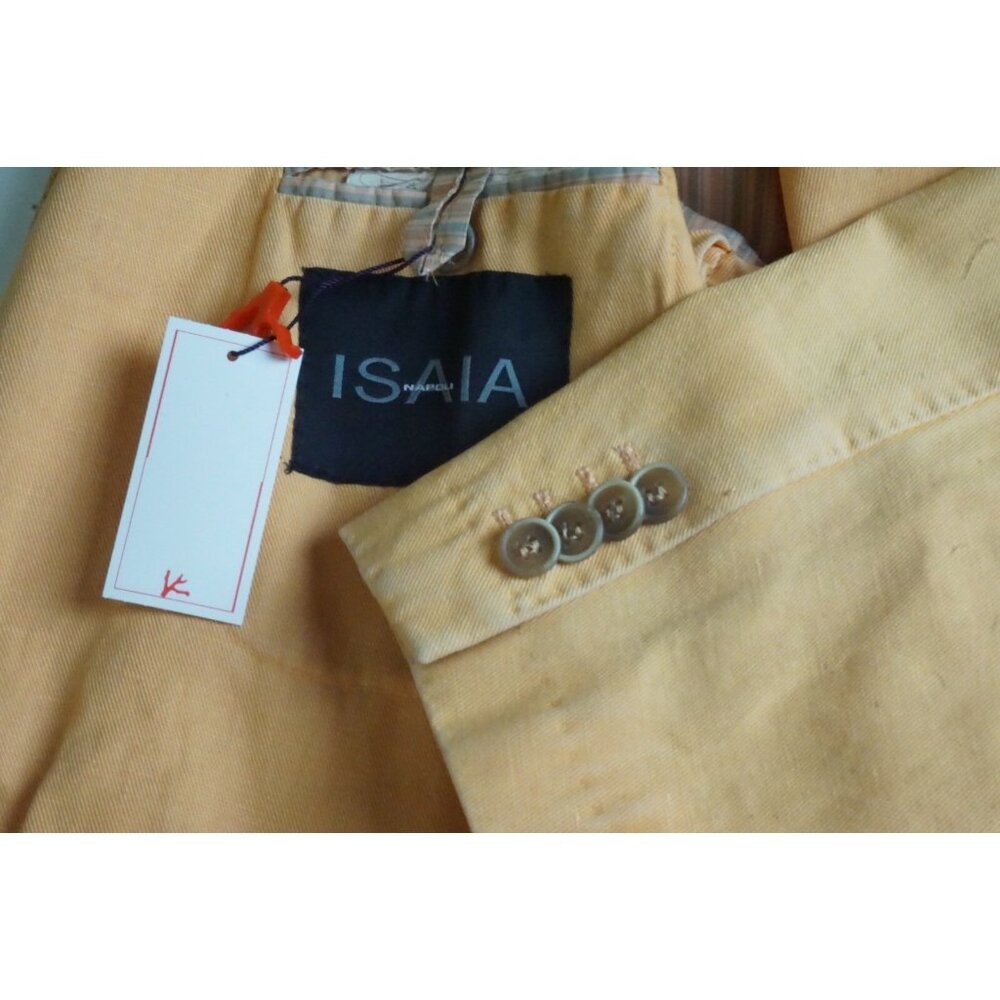 Isaia Tangerine Orange Linen Blend Sport Coat Jacket 40R BRAND NEW W Tags